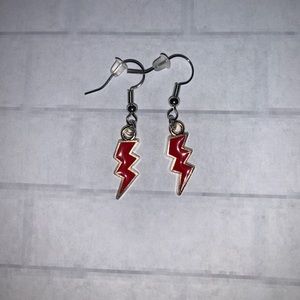 red lightning bolt earrings